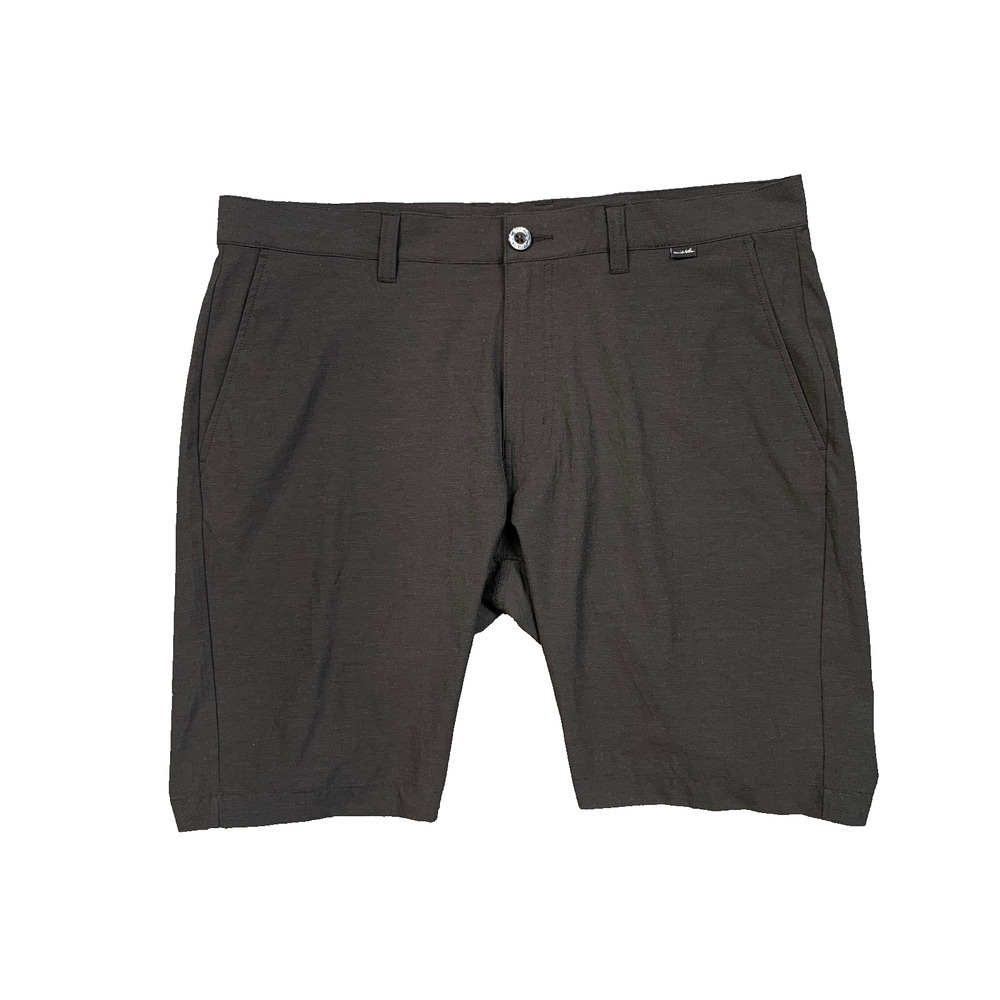 Travis Mathew Shorts Mens 35 Black Beck Flat Front Pinstripe Performance Golf
